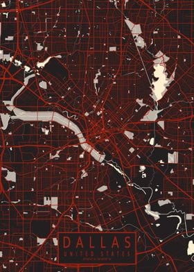 Dallas City Map Vector