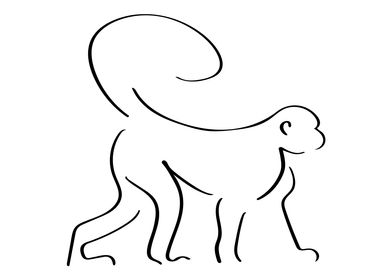 Monkey Line Art Minimal