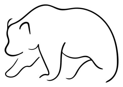Bear Line Art Minimal