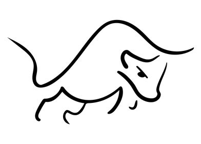 Bull Line Art Minimal