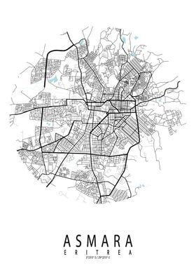 Asmara City Map Circle