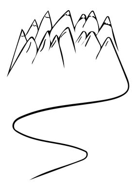 Mountain Line Art Minimal