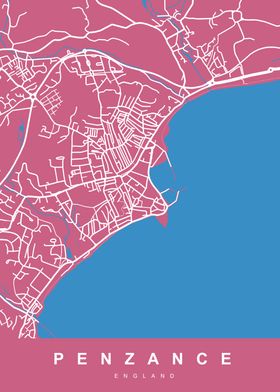 PENZANCE Map England UK