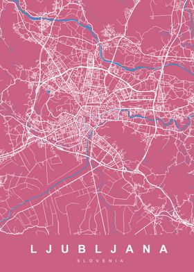 LJUBLJANA Map SLOVENIA