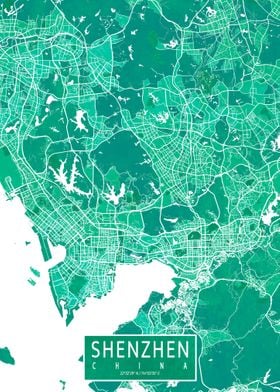 Shenzhen Map Watercolor