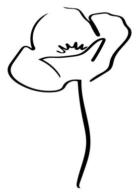 Poppy Line Art Minimal