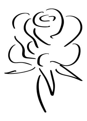 Rose Line Art Minimal