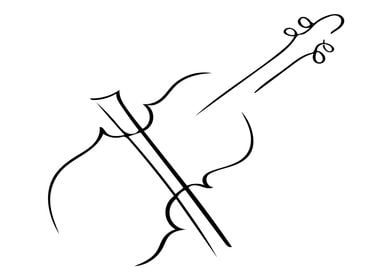 Violin Line Art Minimal