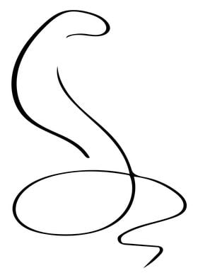 Snake Line Art Minimal