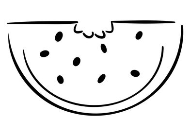 Watermelon Line Art