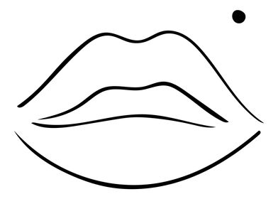 Mouth Line Art Minimal