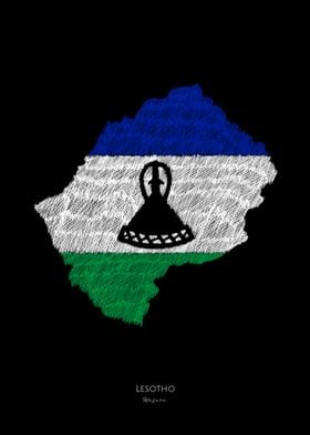 Lesotho Line Art