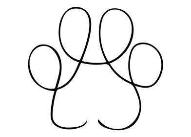 Paw Line Art Minimal