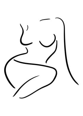 Female Body Line Art