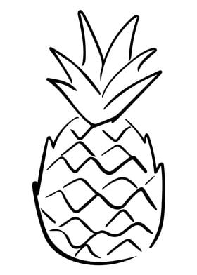 Pineapple Line Art Minimal