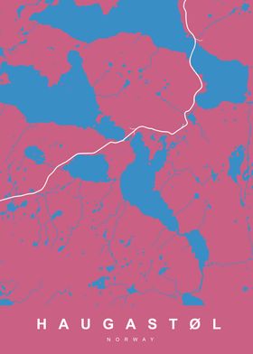 HAUGASTOL Map NORWAY  