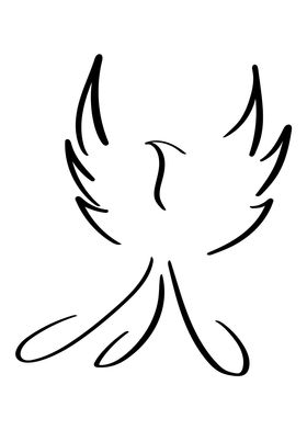 Phoenix Line Art Minimal