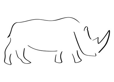 Rhino Line Art Minimal