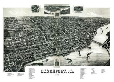 Map of Davenport Iowa