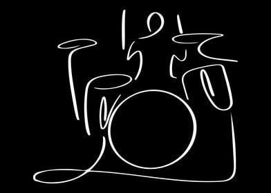 Drummer Line Art Minimal