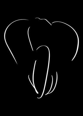 Elephant Line Art Minimal