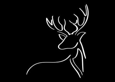 Elk Line Art Minimal