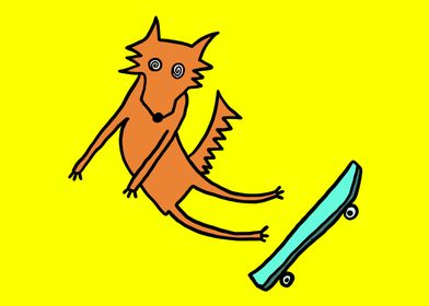 Skateboarding Fox