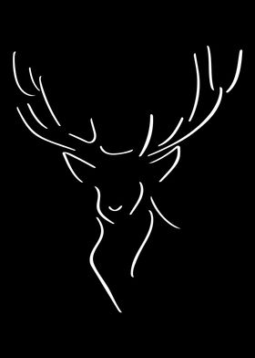 Deer Line Art Minimal