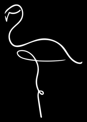 Flamingo Line Art Minimal