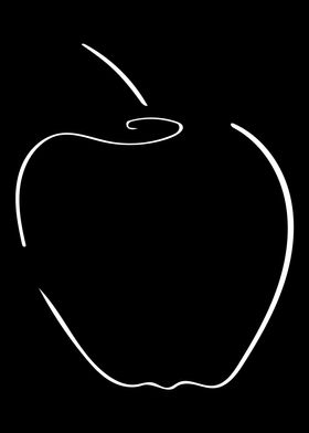 Apple Line Art Minimal