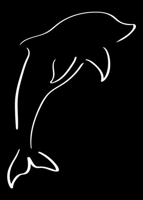 Dolphin Line Art Minimal