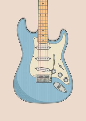 Sonic Blue Strat Guitar