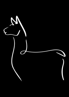 Alpaca Line Art Minimal