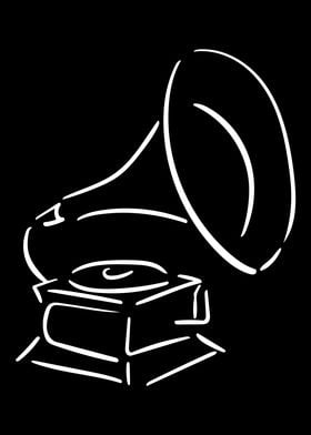 Gramophone Line Art Minima