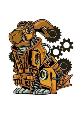 Steampunk Rabbit Retro