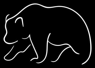 Bear Line Art Minimal