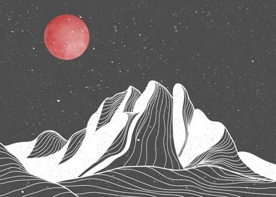 Minimalist Night Mountain