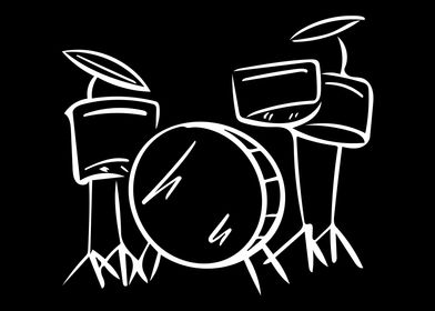 Drums Line Art Minimal