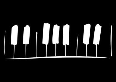 Piano Keys Line Art Minima