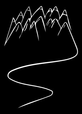 Mountain Line Art Minimal