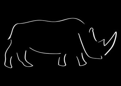 Rhino Line Art Minimal