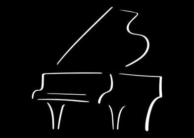 Piano Line Art Minimal