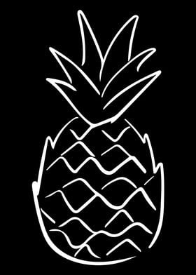 Pineapple Line Art Minimal