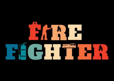 Retro Firefighter Vintage