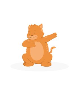 Dabbing dance white cat