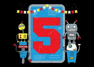 Kids Robot 5th Birthday