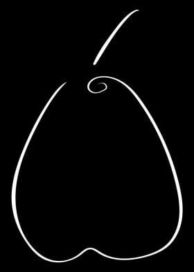 Pear Line Art Minimal