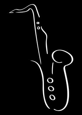 Saxophone Line Art Minimal