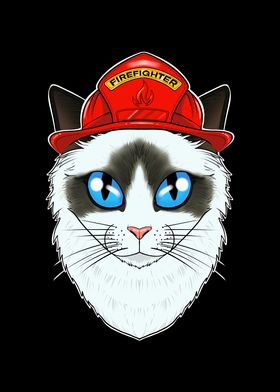 Firefighter Ragdoll Cat