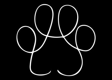 Paw Line Art Minimal